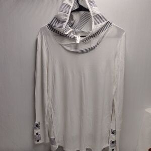 Rachel Kate White and Black Striped Hoodie